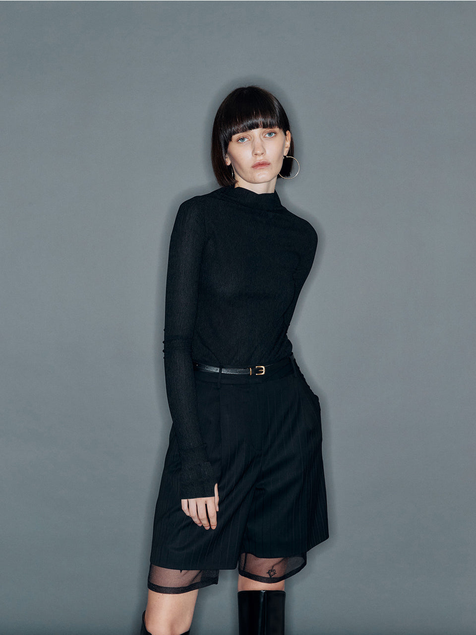 韓国 レディース トップス ARIK Nunki ブラック コーデ