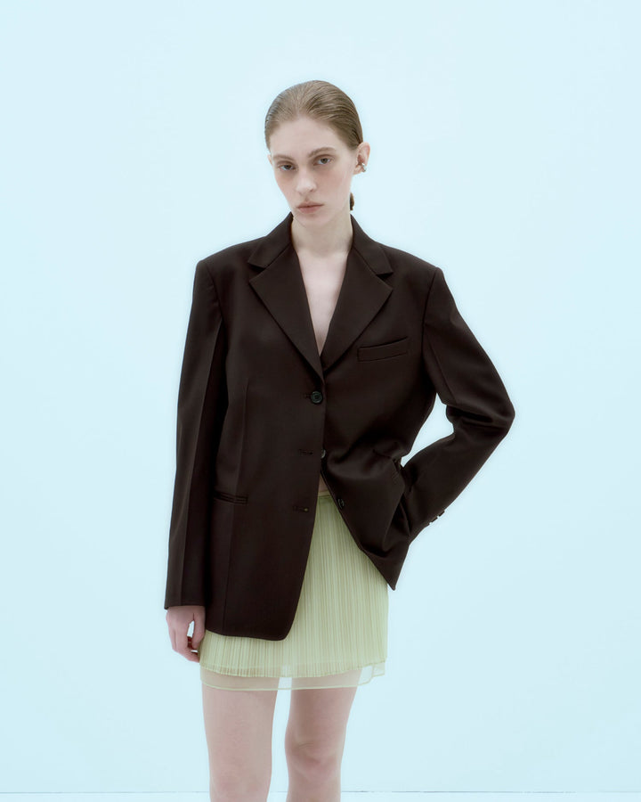 【ARIK. アリク】[Reorder] ALTAIR Pressed single jacket Dark Brown