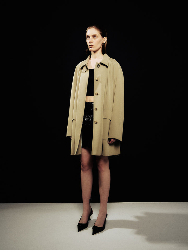 【ARIK. アリク】BELENOS tucked trench coat Taupe