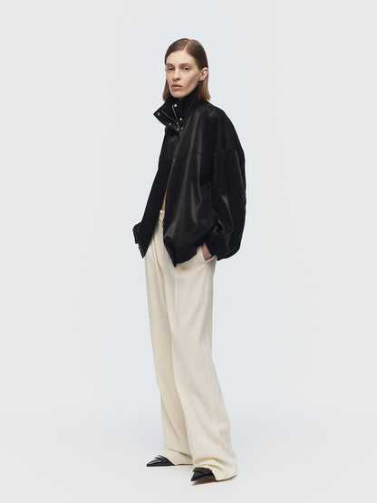 韓国ファッション ミニマル タックパンツ