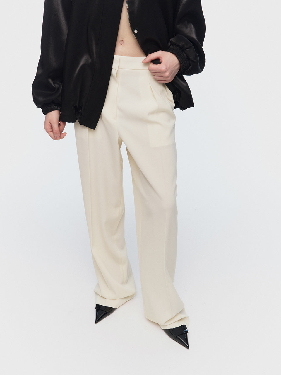 韓国モード ファッション ワイドレッグパンツ