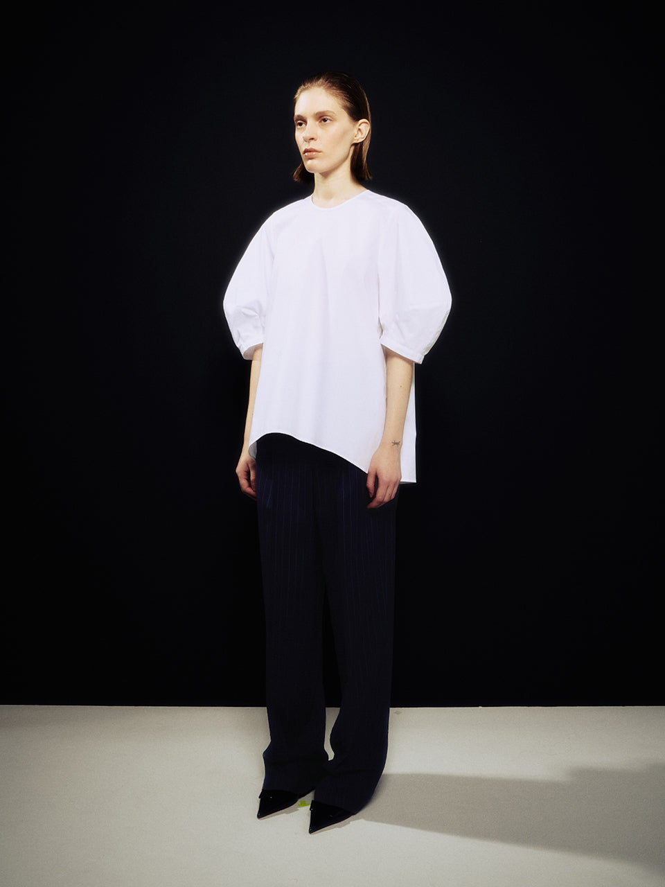 ARIK ストライプワイドパンツ 韓国ファッション きれいめ