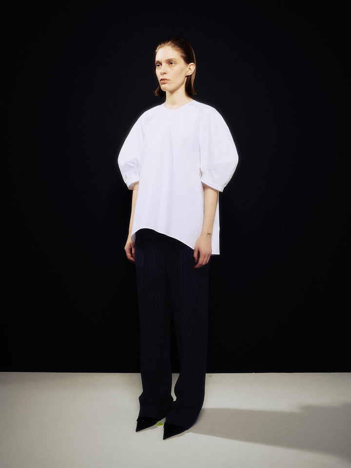 【ARIK. アリク】CITADELLE tucked wide leg pants Navy stripe