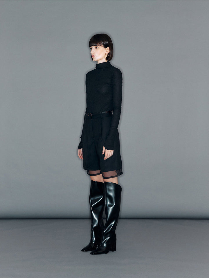 【ARIK. アリク】IKLIL Layered bermuda pants Black