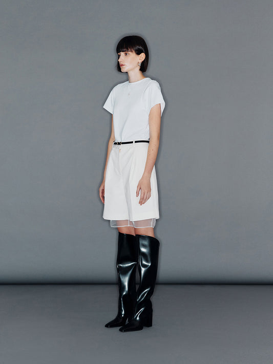 ARIK バミューダパンツ ホワイト レディース 韓国 レディース コーデ