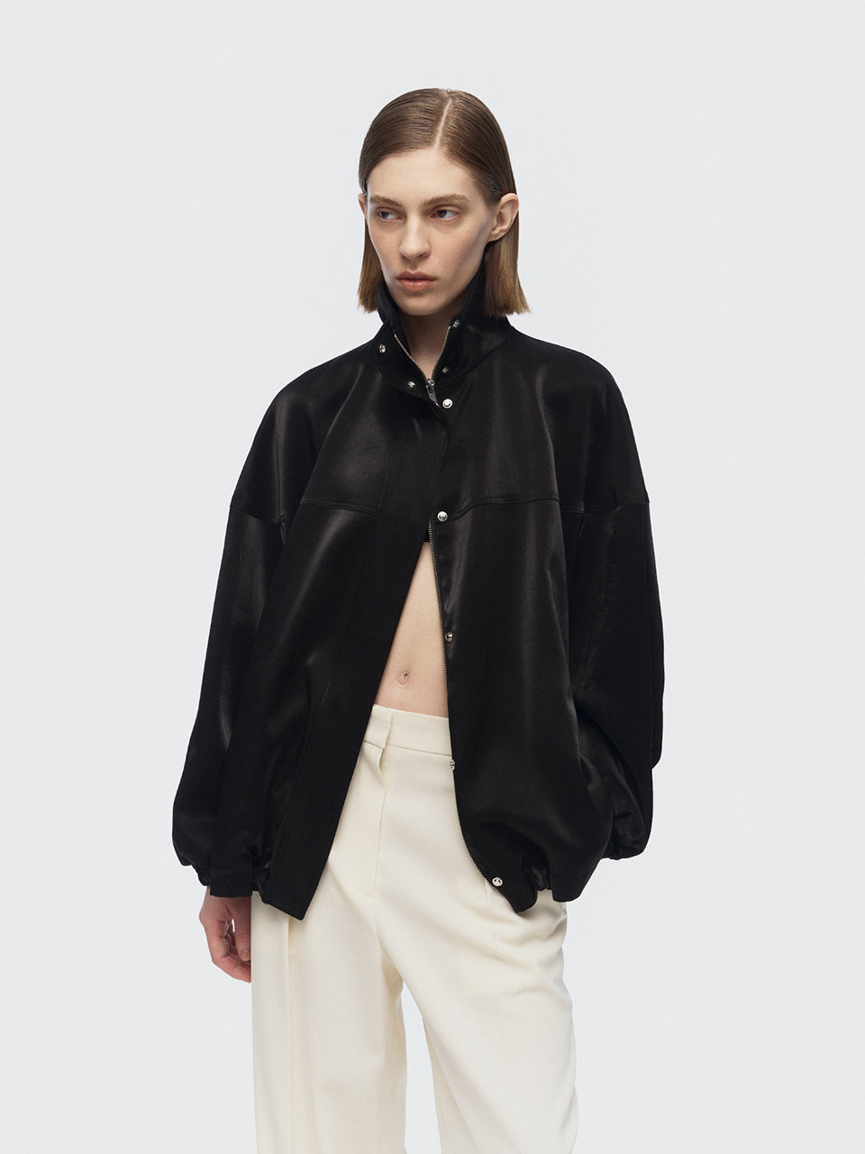 韓国モード ARIK ファッション サテンアウター