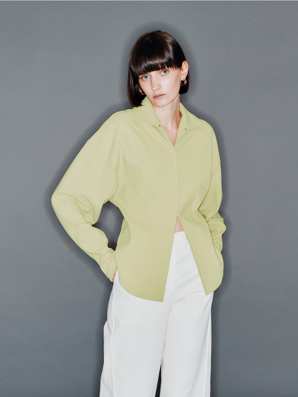 arik ニット カーディガン アボカドカラー 韓国ファッション 大人