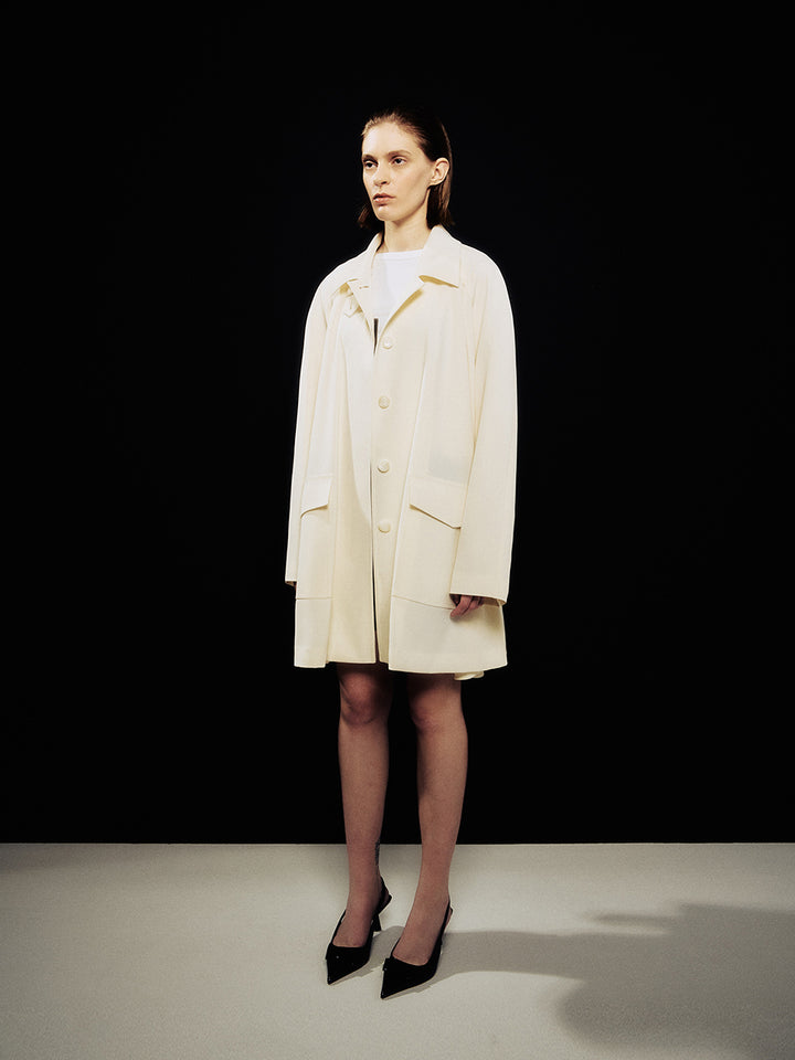 【ARIK. アリク】BELENOS tucked trench coat Ivory