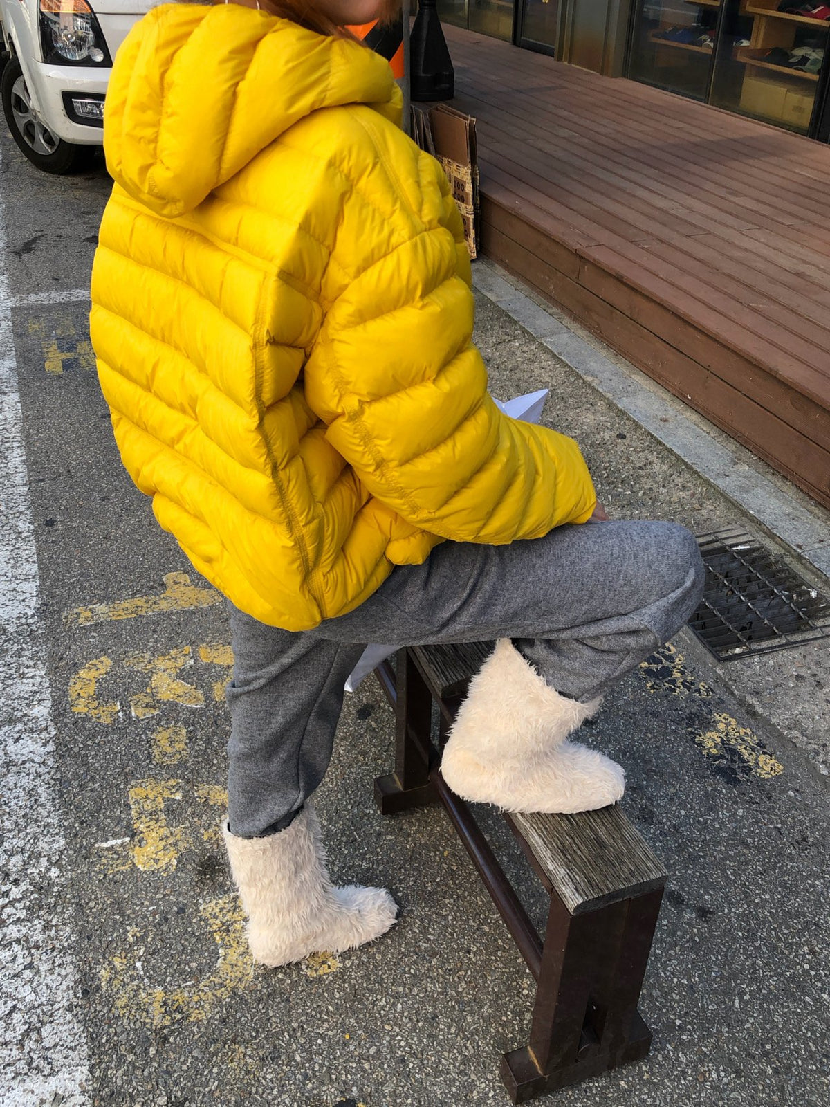 冬のリラックスコーデ ニットパンツ