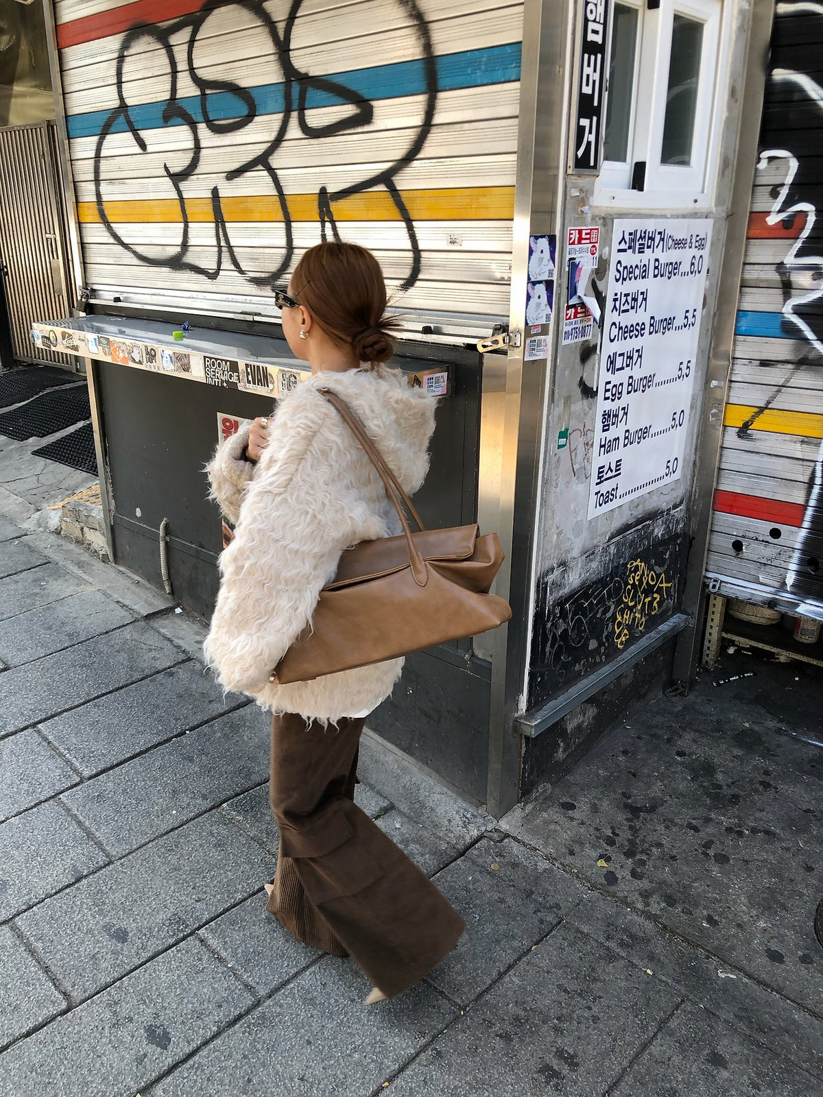 韓国 カーゴパンツ レディース ブラウン ストリート