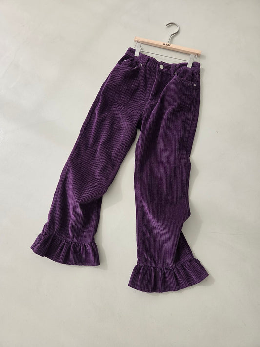 韓国 コーデュロイパンツ レディース パープルの単品