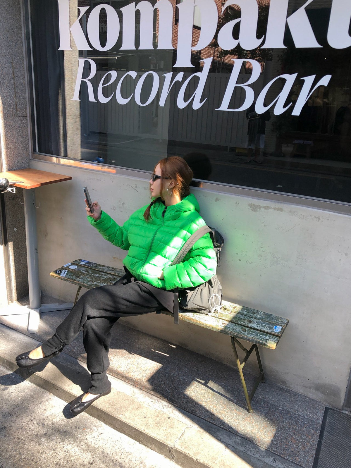 韓国ファッション レディース グリーンのダウンコーデ
