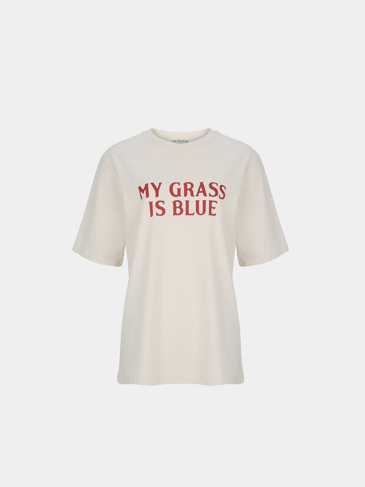 韓国 Tシャツ レディース アイボリーのロゴT