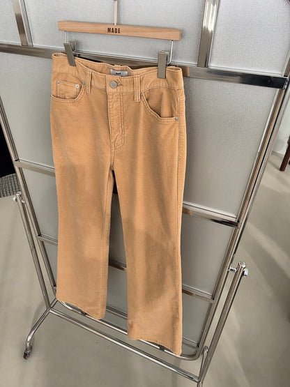 韓国 ベルベットパンツ レディース ベージュの単品