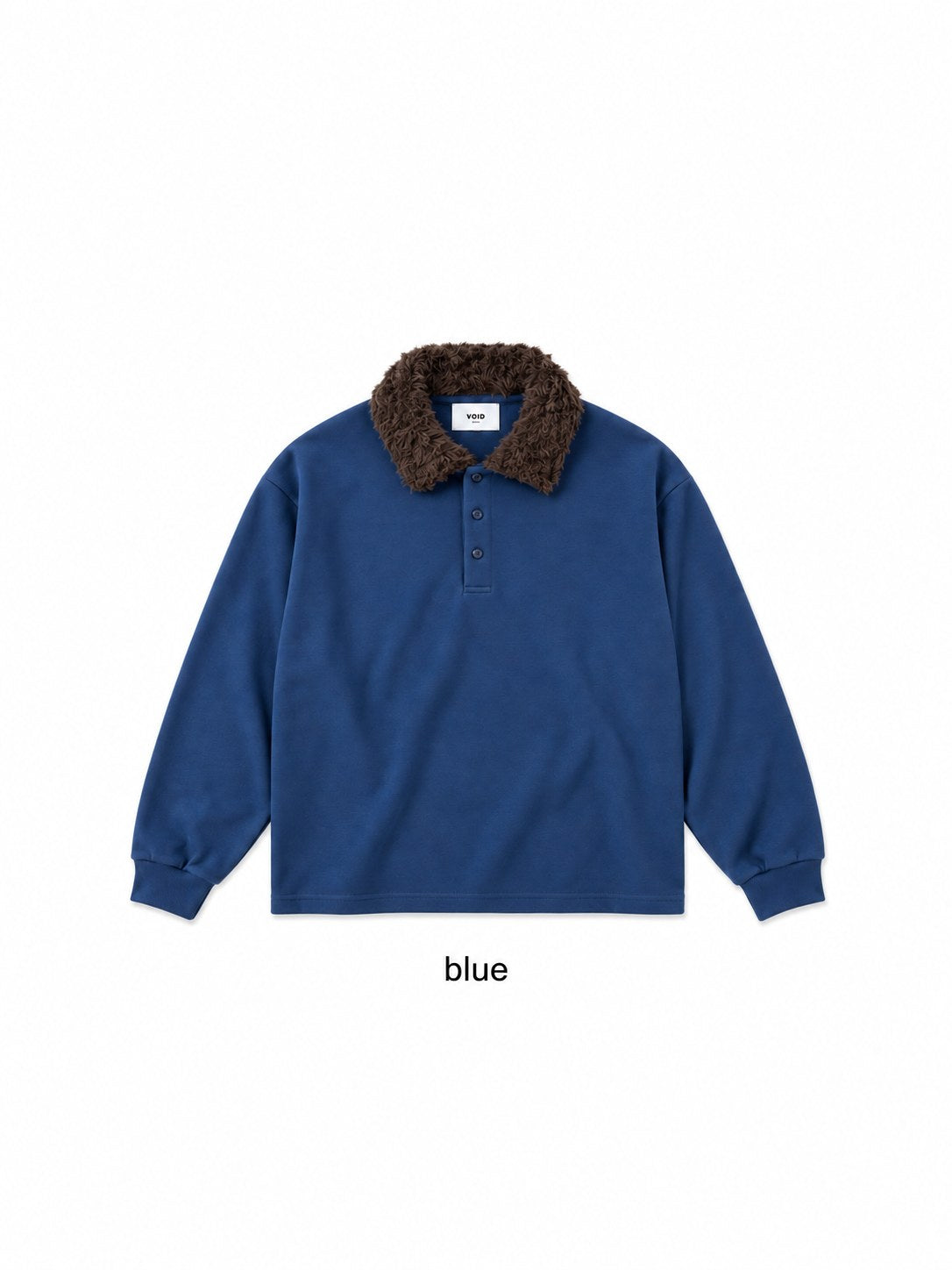 Boa Collar Pique Polo Sweatshirt
