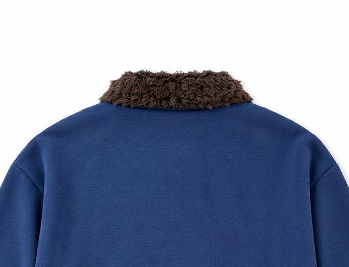 Boa Collar Pique Polo Sweatshirt