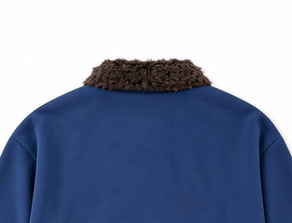 Boa Collar Pique Polo Sweatshirt