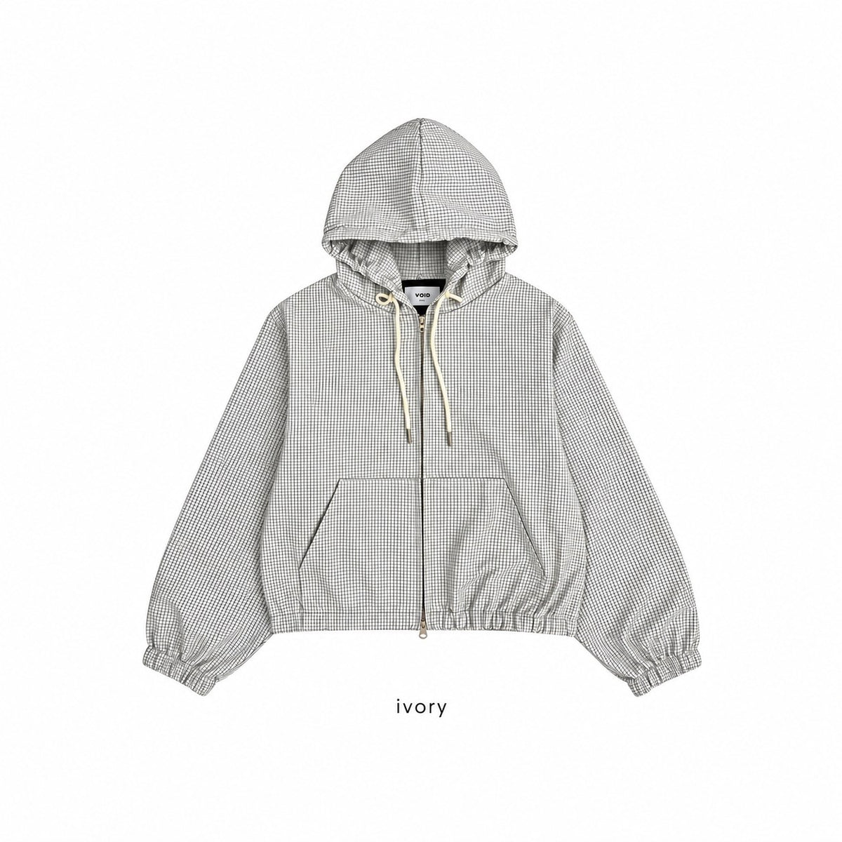 Brushed Check Hooded Zip-Up