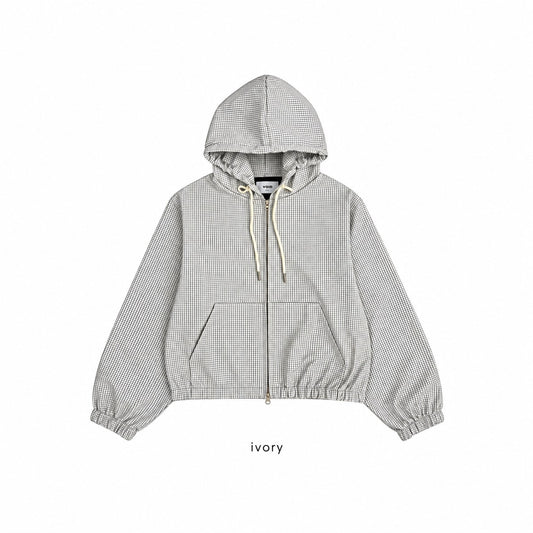 Brushed Check Hooded Zip-Up