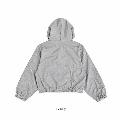 Brushed Check Hooded Zip-Up