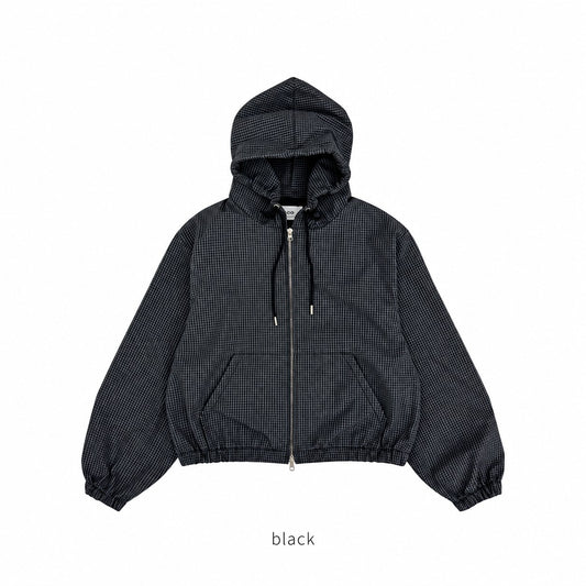 Brushed Check Hooded Zip-Up