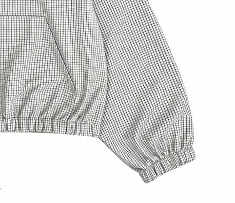 Brushed Check Hooded Zip-Up