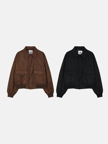 MAGNOLIA A-1 Suede Flight Jacket(BROWN,BLACK) 商品画像1/5