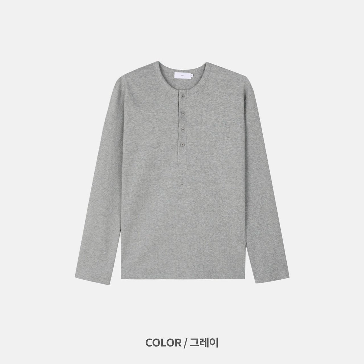 MAGNOLIA Airy Henley Long Sleeve Tee(BLACK,GRAY,WHITE) 商品画像24/26