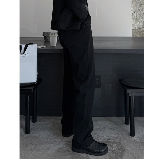 MAGNOLIA All Black Semi-Wide Back Banding Denim(BLACK) 商品画像2/10