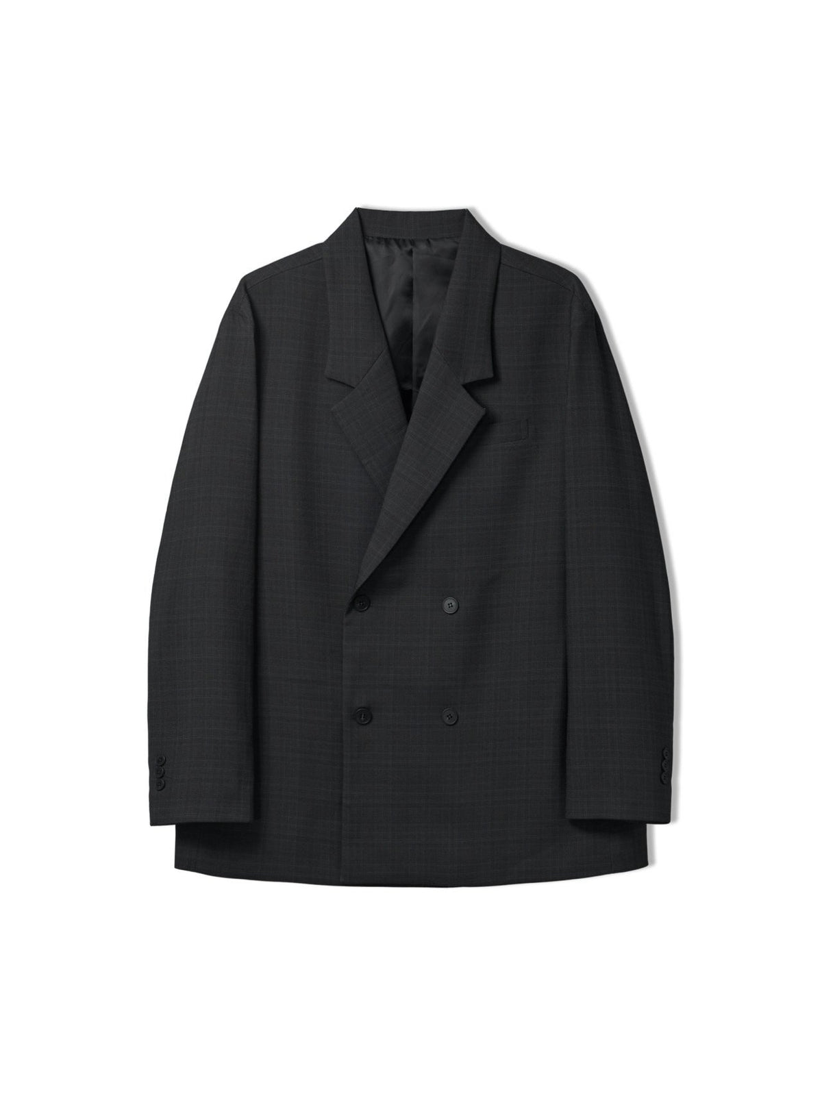 MAGNOLIA Autumn Check Double Jacket & Slacks Setup(CHARCOAL) 商品画像4/18