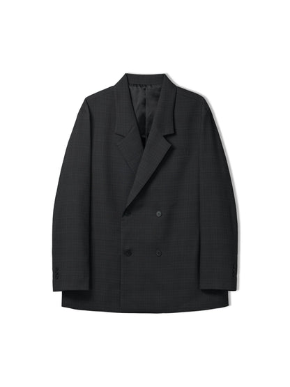 MAGNOLIA Autumn Check Double Jacket & Slacks Setup(CHARCOAL) 商品画像4/18