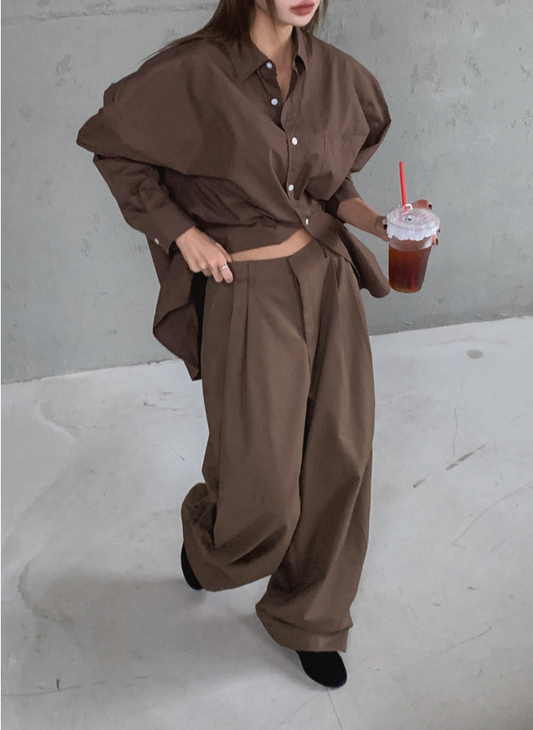 MAGNOLIA Balloon Wide Cotton Pants(BLACK,CHARCOAL,BROWN,BEIGE,LIGHT GRAY) 商品画像1/20