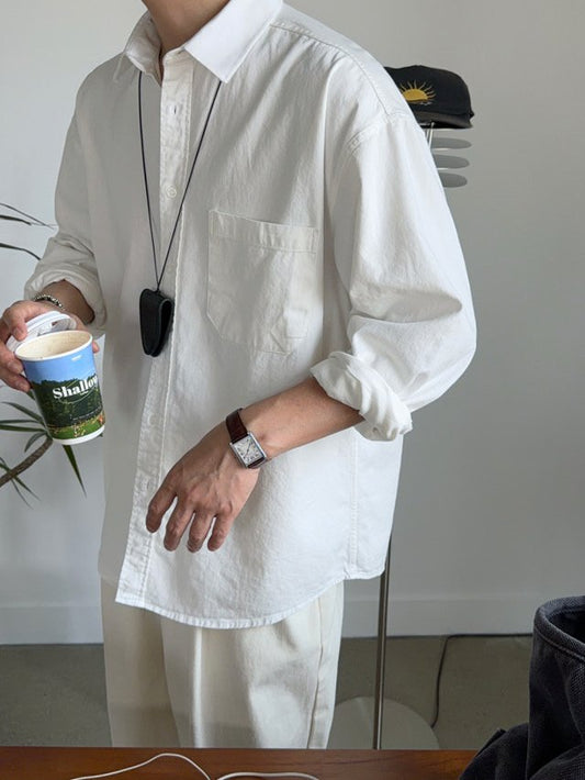 MAGNOLIA Bana Cotton Washed Shirt(BROWN,BEIGE,WHITE,BLUE,BLACK) 商品画像3/18