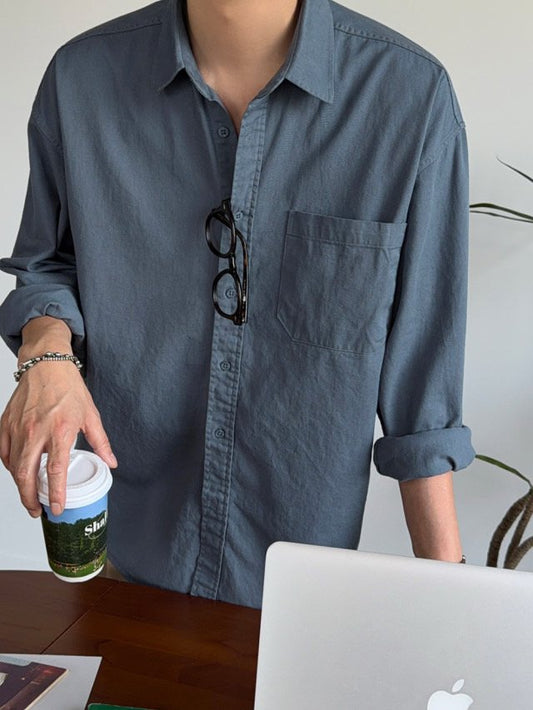 MAGNOLIA Bana Cotton Washed Shirt(BROWN,BEIGE,WHITE,BLUE,BLACK) 商品画像6/18