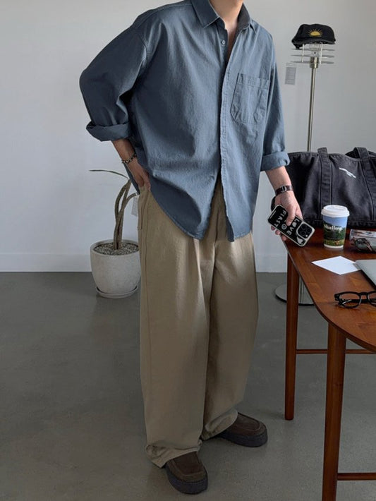 MAGNOLIA Bana Cotton Washed Shirt(BROWN,BEIGE,WHITE,BLUE,BLACK) 商品画像7/18