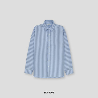 MAGNOLIA Basic Stripe Shirt(スカイブルー) 商品画像11/15