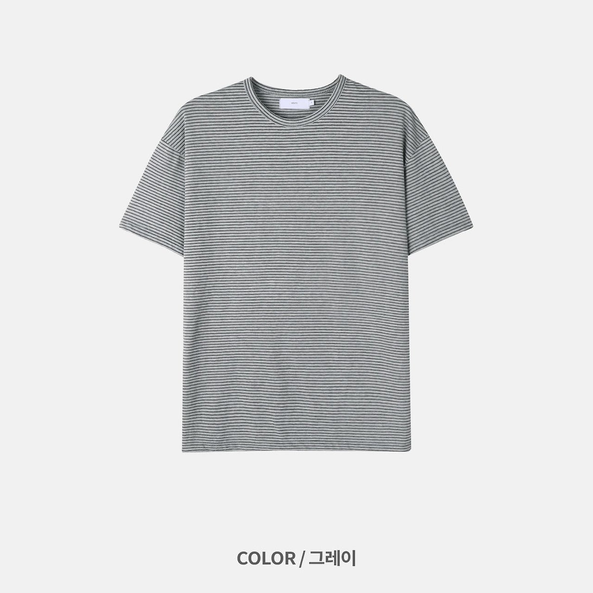 MAGNOLIA Basic Tone Stripe Tee(LIME,BLUE,GRAY) 商品画像21/23