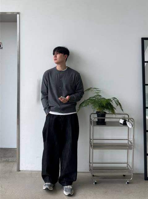 MAGNOLIA Bella Silket Round Cardigan(IVORY,BLUE,CHARCOAL,BLACK) 商品画像2/12