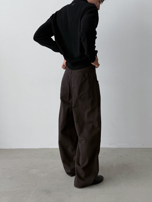 MAGNOLIA Belted Yoke Wide Pants(AMBER BROWN,DEEP BROWN,BLACK) 商品画像3/17