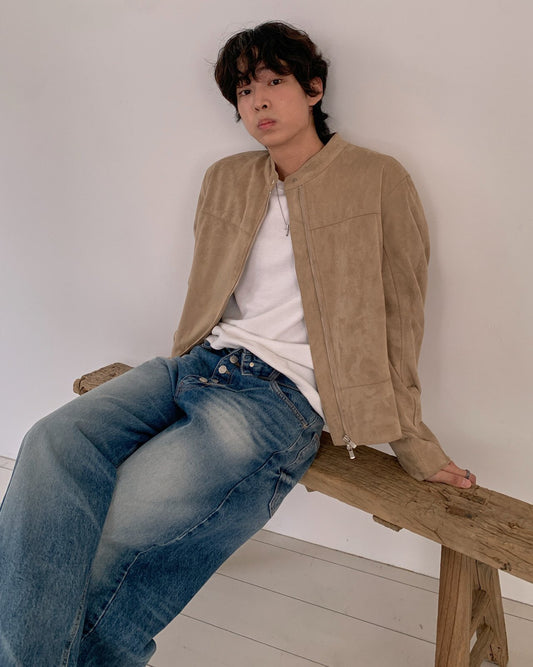 MAGNOLIA Biker Suede Crop Jacket(SAND,CAMEL,BLACK) 商品画像4/19