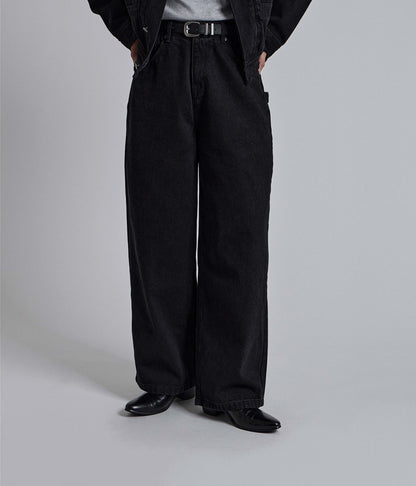 MAGNOLIA Black Wide Denim Pants 韓国メンズファッション 03