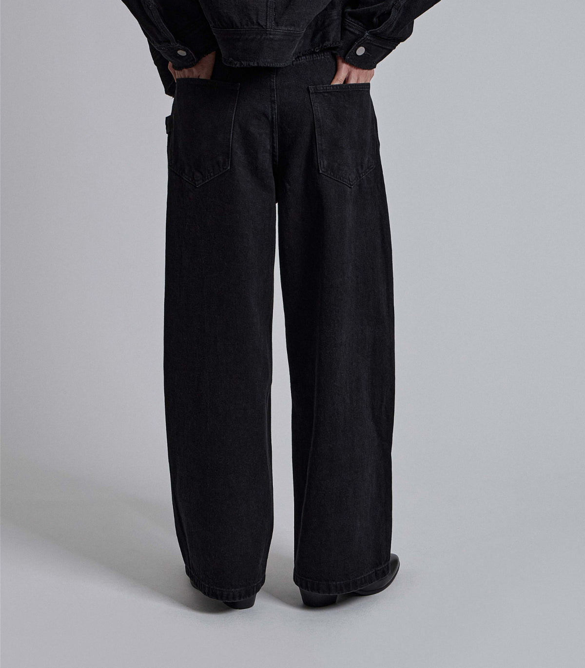 MAGNOLIA Black Wide Denim Pants 韓国メンズファッション 04