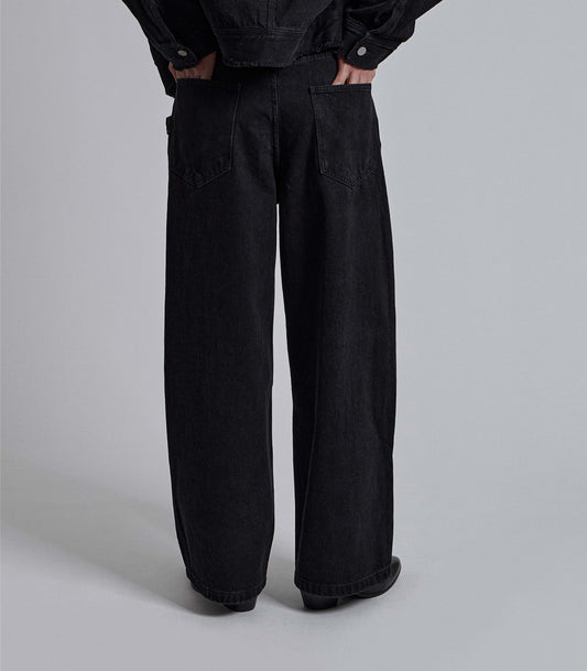 MAGNOLIA Black Wide Denim Pants 韓国メンズファッション 04