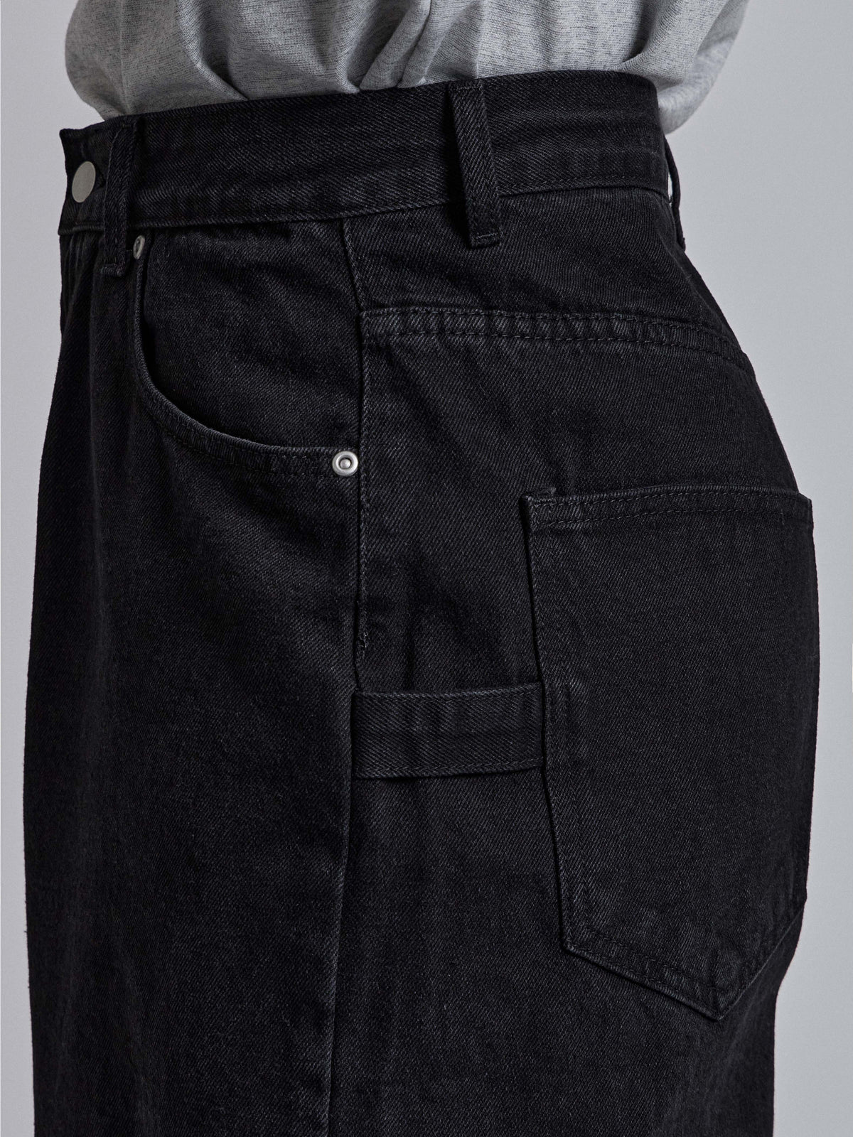 MAGNOLIA Black Wide Denim Pants 韓国メンズファッション 05