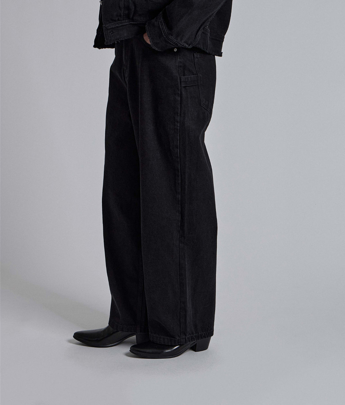 MAGNOLIA Black Wide Denim Pants 韓国メンズファッション 09