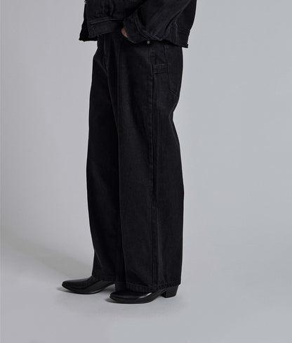 MAGNOLIA Black Wide Denim Pants 韓国メンズファッション 09