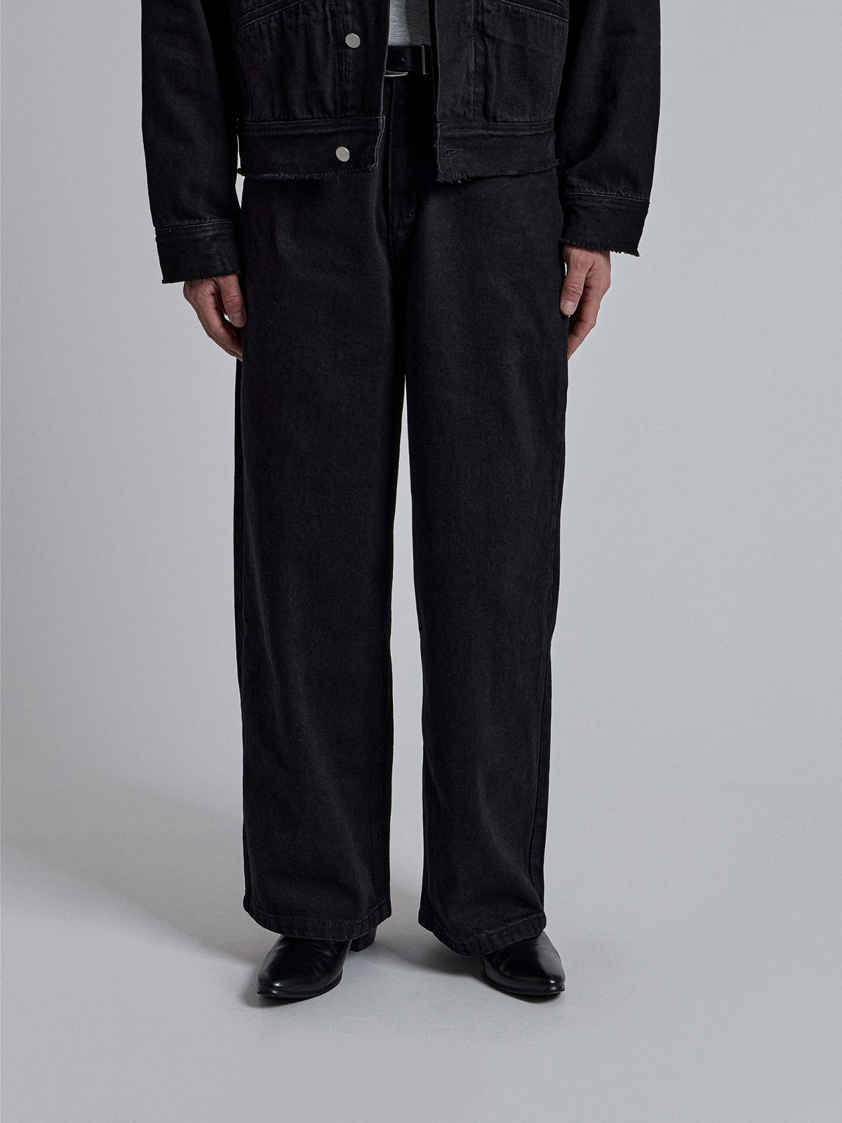 MAGNOLIA Black Wide Denim Pants 韓国メンズファッション 10
