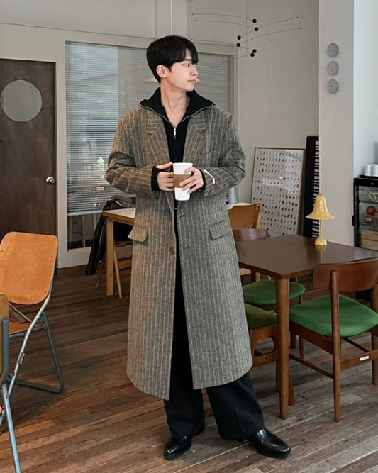 MAGNOLIA Blind Stripe Coat(OATMEAL,CHARCOAL) 商品画像2/9