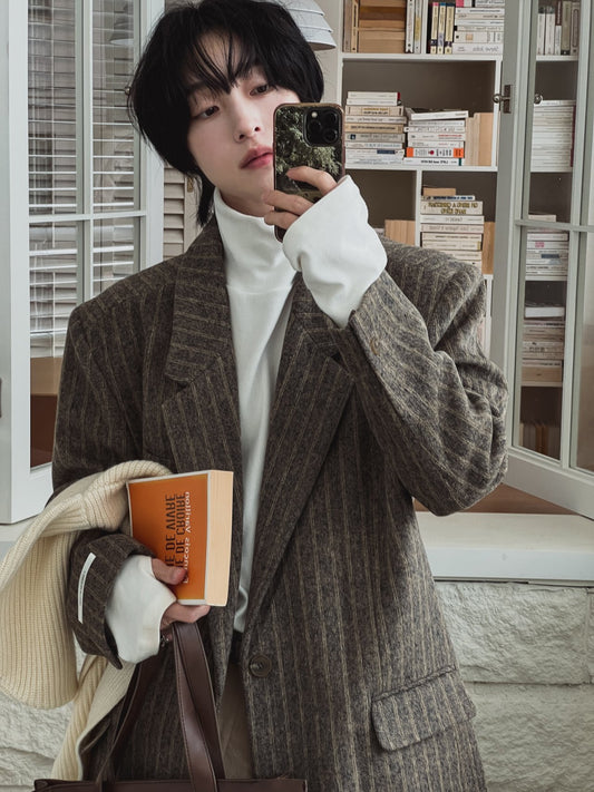 MAGNOLIA Blind Stripe Coat(OATMEAL,CHARCOAL) 商品画像5/9