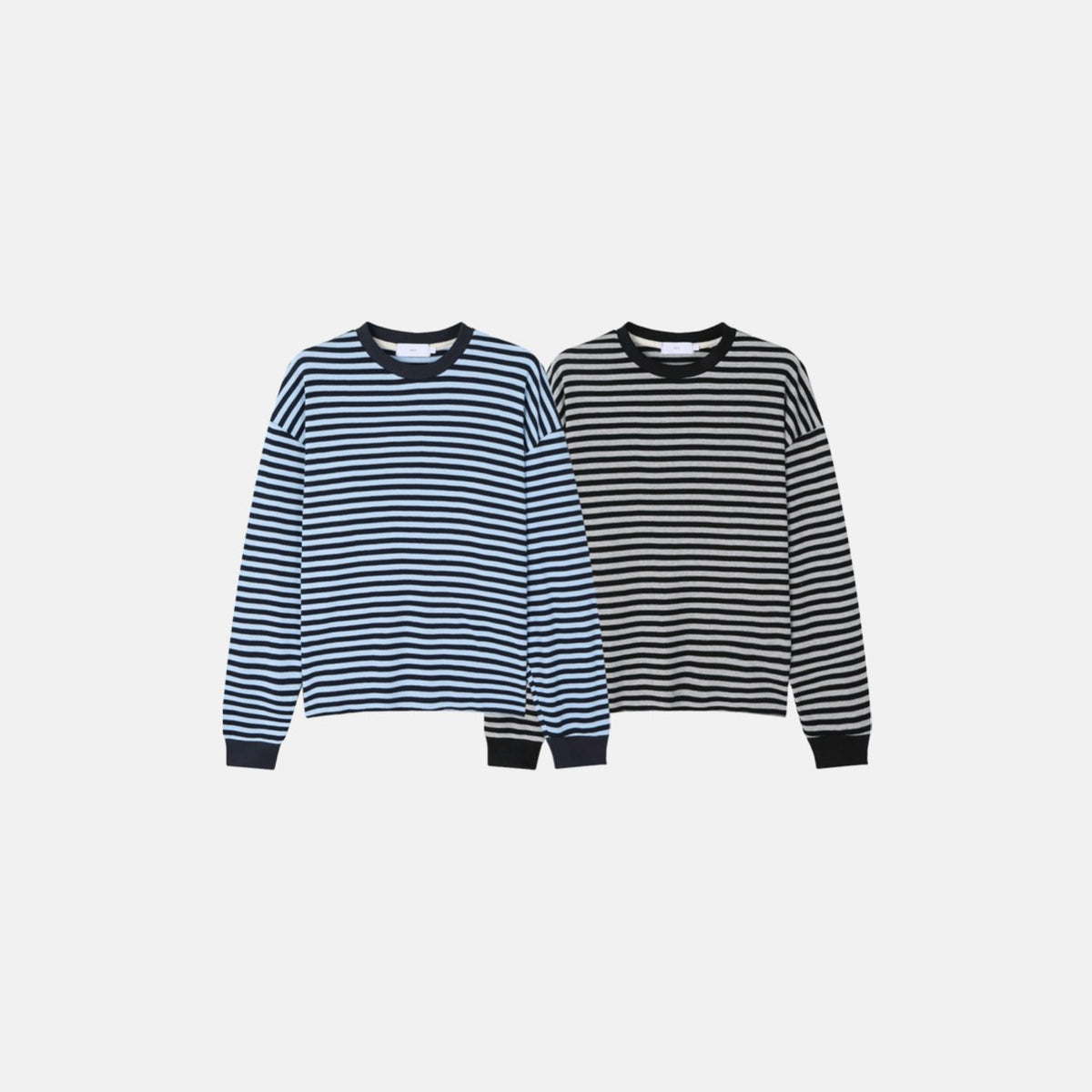 MAGNOLIA Border Waffle Long Sleeve T(BLUE,CHARCOAL) 商品画像11/19